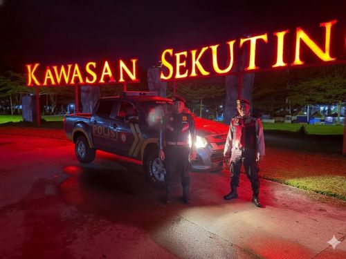 Jaga Kondusifitas Ibu Kota, Sat Samapta Polres Lampung Barat Patroli ATM dan Objek Vital